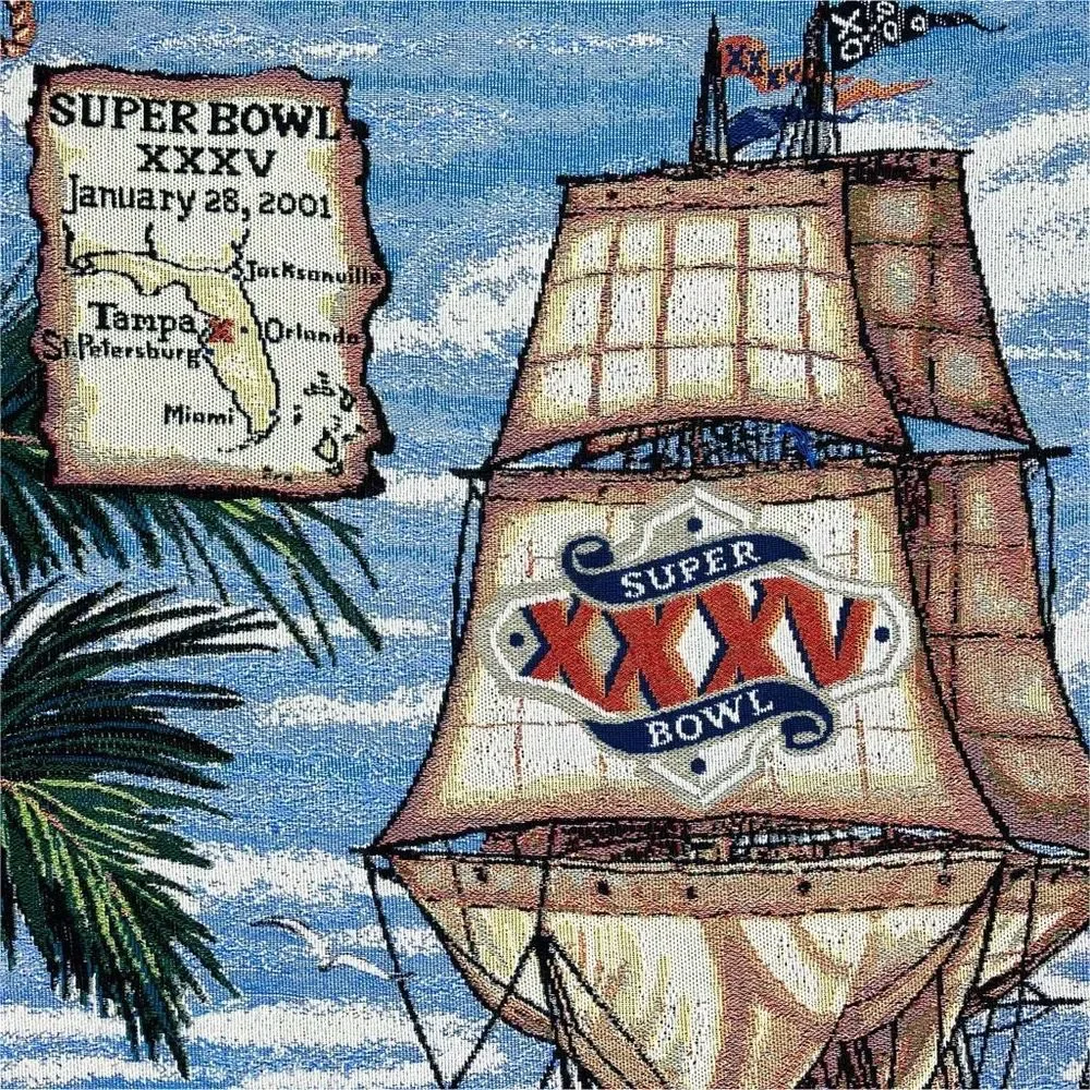 Vintage The Northwest Company Super Bowl XXXV Tapestry Throw Blanket